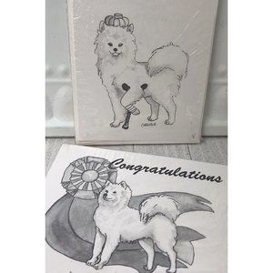 NOS Alaska Artist Carlisle Sketch Note Cards VTG 80s Dog Thank You Get Well Lot